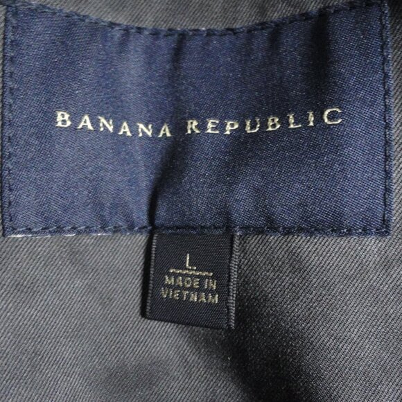 Banana Republic Jacket Moto Biker Racer Military Zipper Pockets Men's Size Large - Picture 7 of 12